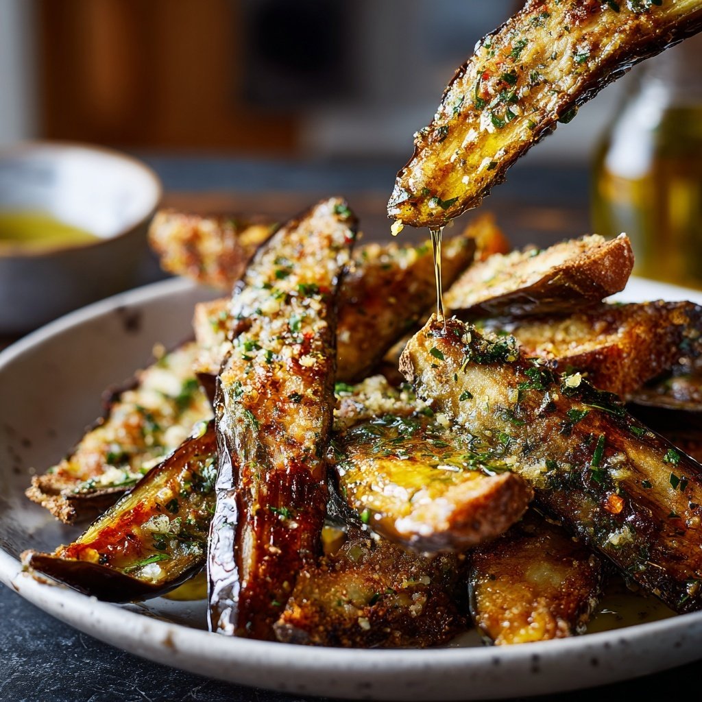 Ofengeröstete Auberginen mit mediterranen Kräutern