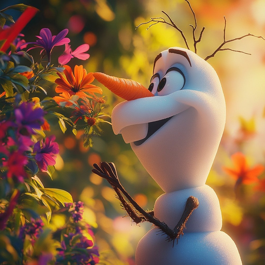 Olaf schnüffelnde Blume