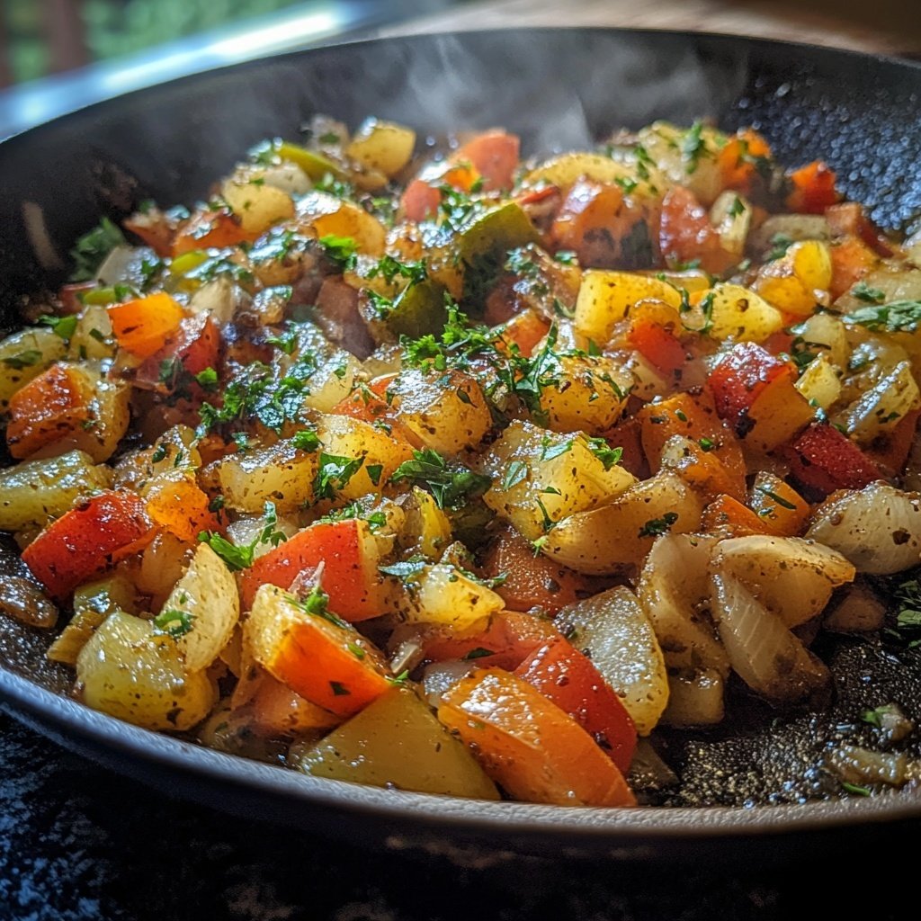 Gemüsepfanne mit Knoblauch