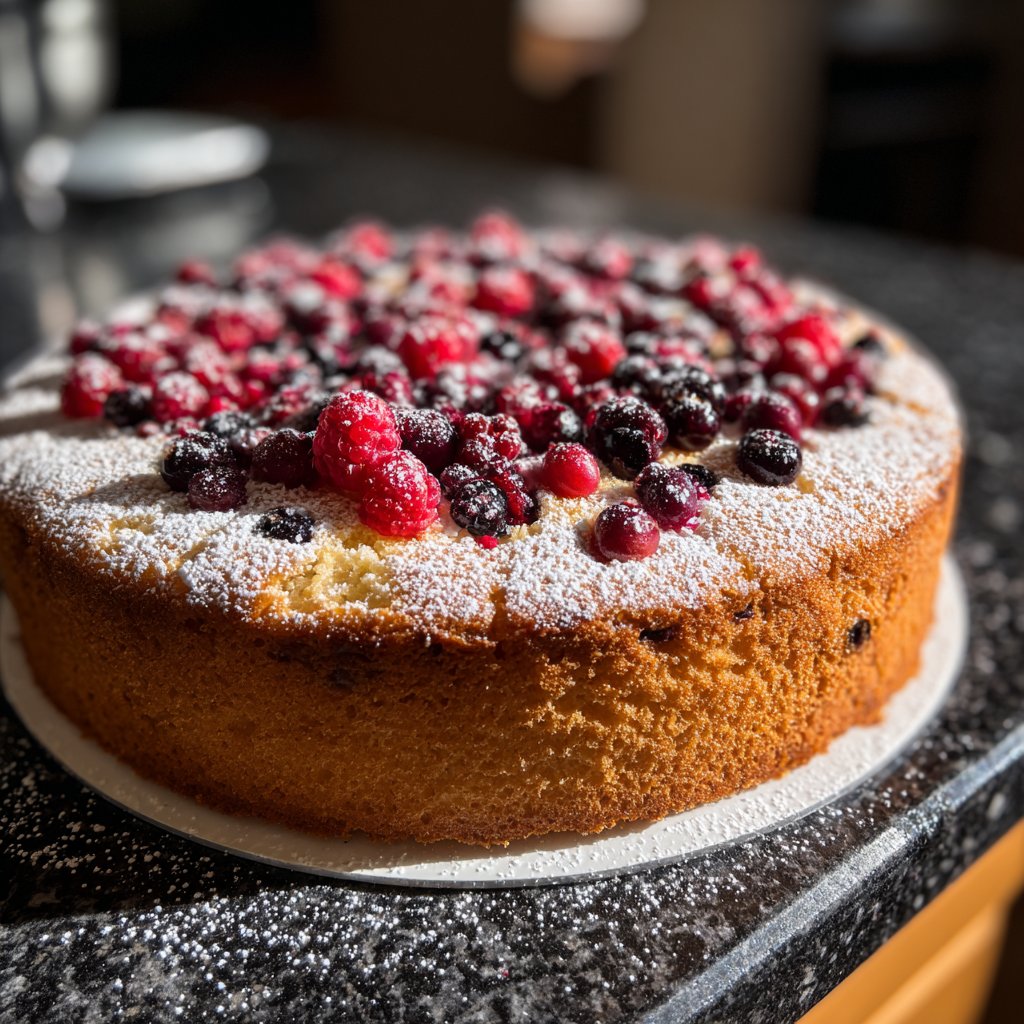 Kuchen zum Valentinstag mit Beeren