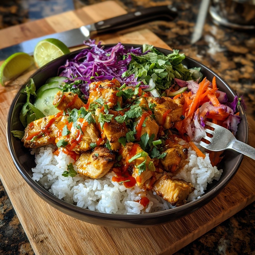 Kalorienarme Hähnchen Bowl Mit Reis